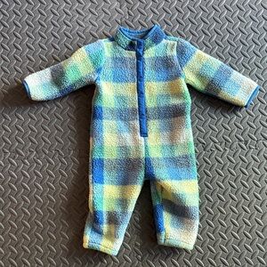 Plaid Fleece baby bunting suit